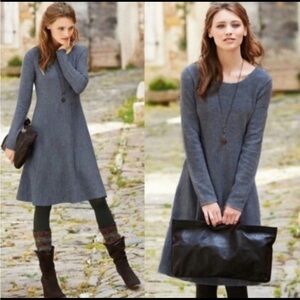 Peruvian Connection Jasmine Alpaca Blend Fit & Flare Gray Sweater Dress